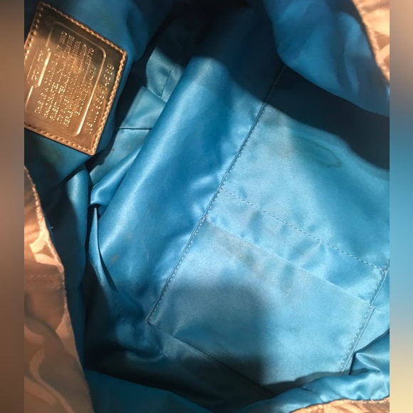 Coach Poppy Signature Large Tote Shoulder Handbag - Picture 11 of 15